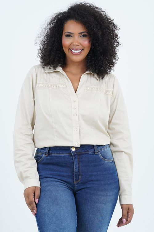 Camisa Plus Size Prioridade Manga Longa