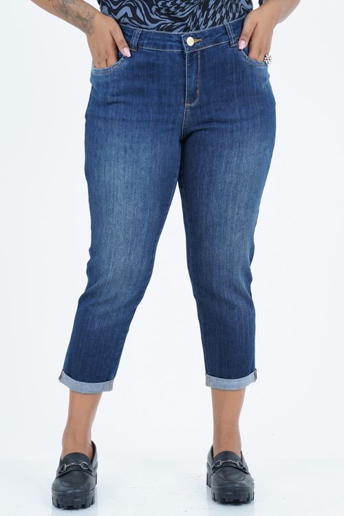 Calça Cropped Plus Size Amadurecimento Jeans