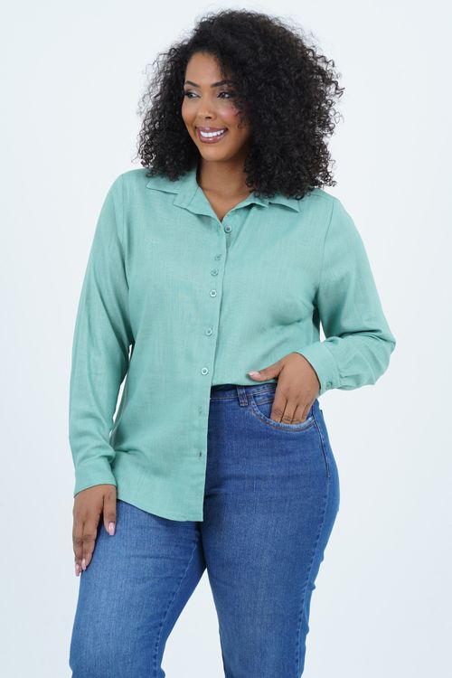 Camisa Plus Size Conciliação Manga Longa