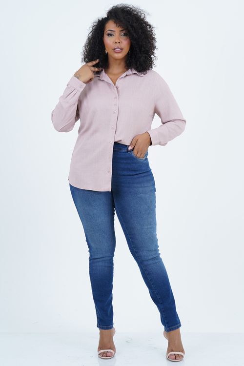 Camisa Plus Size Conciliação Manga Longa