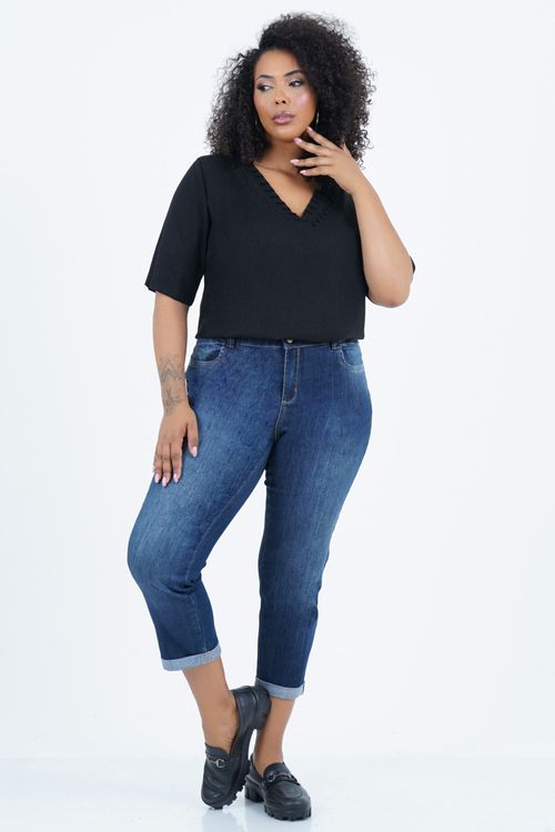 Blusa Plus Size Confortável Manga 3/4