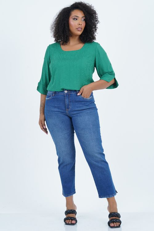 Blusa Plus Size Abundância Manga 3/4