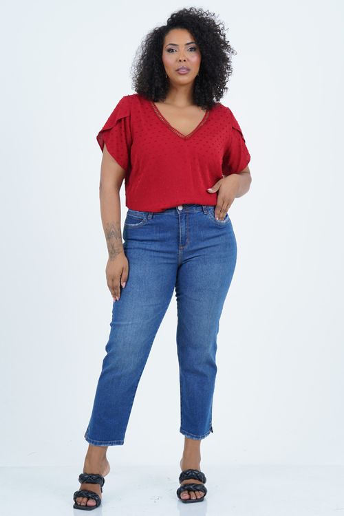 Calça Cropped Plus Size Indivíduo Jeans