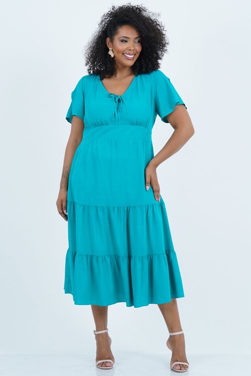 Vestido Plus Size Feminino Midi Colissê