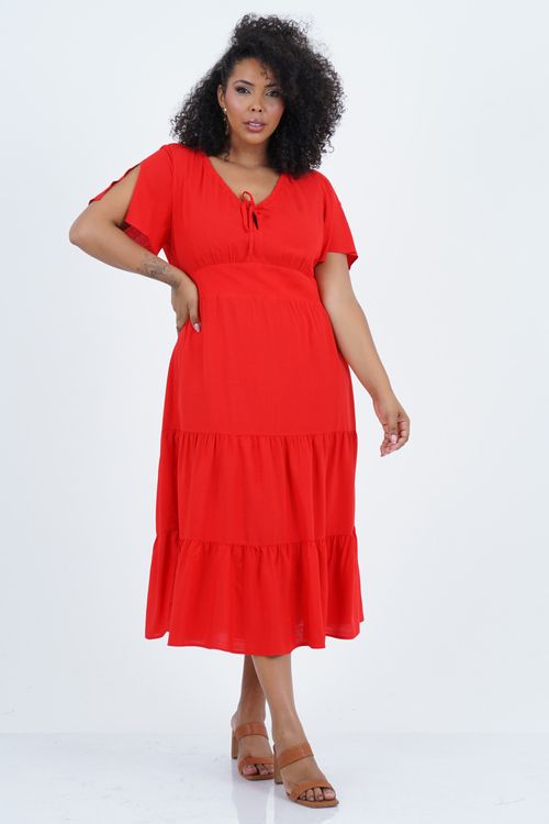 Vestido Plus Size Feminino Midi Colissê