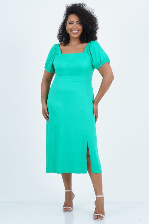 Vestido Plus Size Feminino Midi Amarração