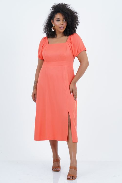 Vestido Plus Size Feminino Midi Amarração