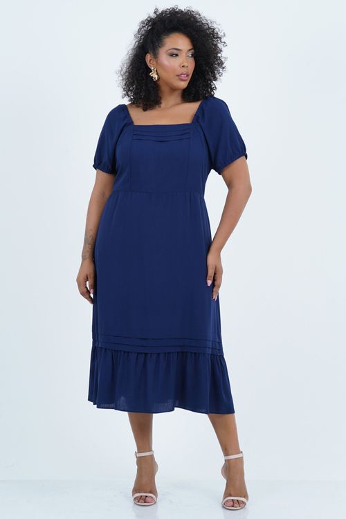 Vestido Plus Size Feminino Midi Musical