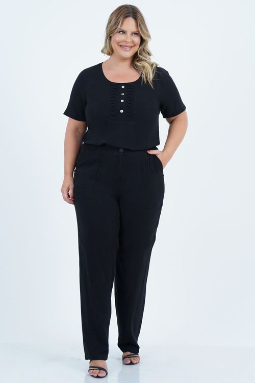 Blusa Plussize Feminino Manga Curta Origami
