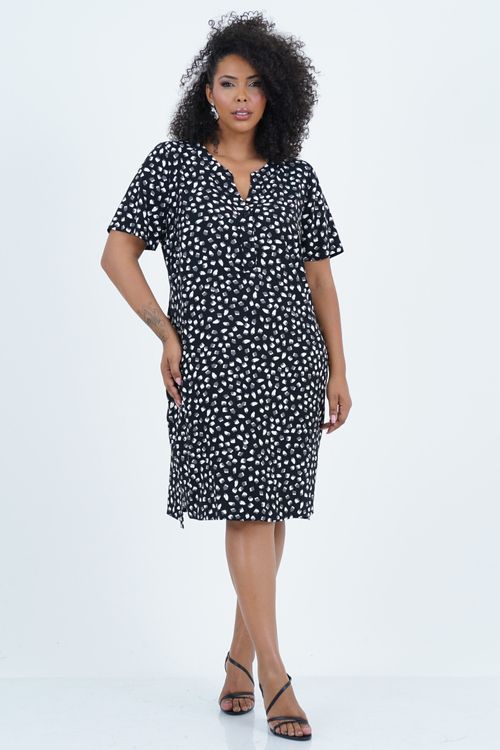 Vestido Plus Size Feminino Médio Camuflado