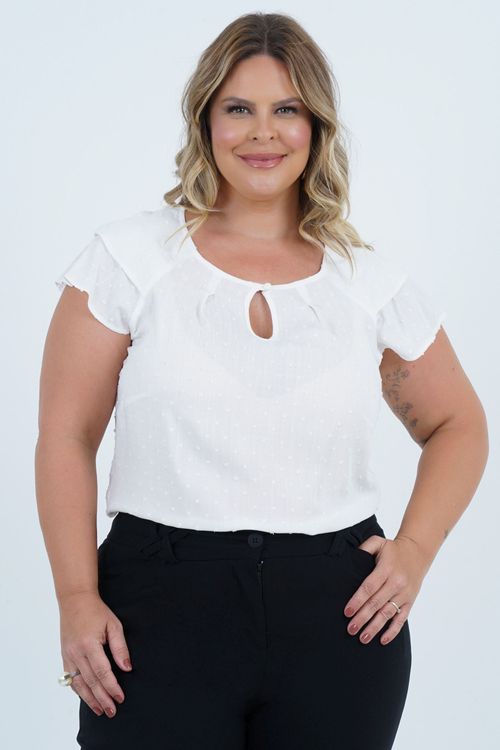 Blusa Plus Size Feminino Gota Manga Curta