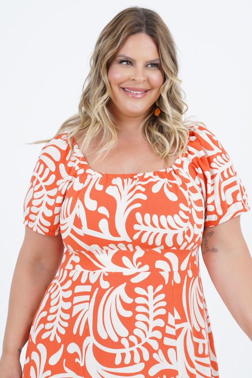 Vestido Plus Size Feminino Midi Linho Ensaio
