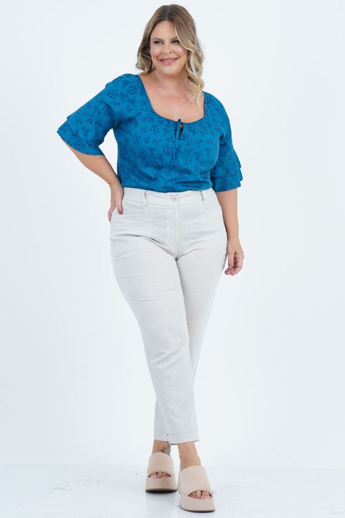 Blusa Plus Size Feminino Manga Curta Petit