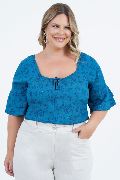 Blusa Plus Size Feminino Manga Curta Petit