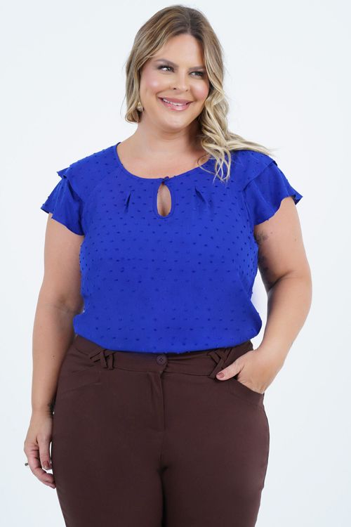 Blusa Plus Size Feminino Gota Manga Curta