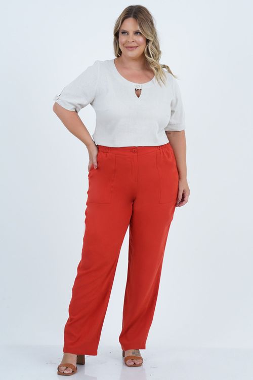 Blusa Plus Size Feminino Linho Manga Curta Original