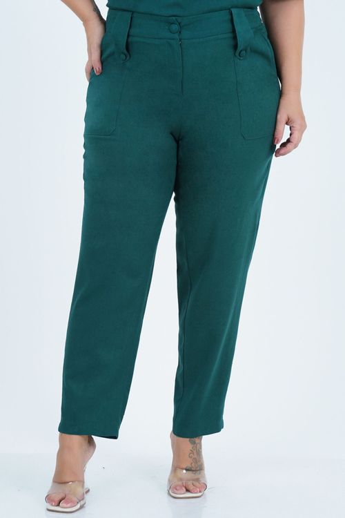 Calça Cenoura Plus Size Feminino Linho Clássico