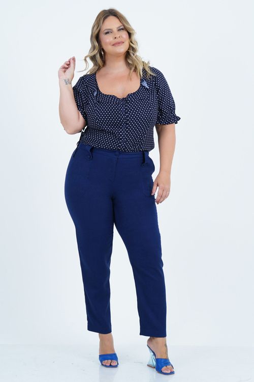 Blusa Plus Size Feminino Manga 3/4 Beauty