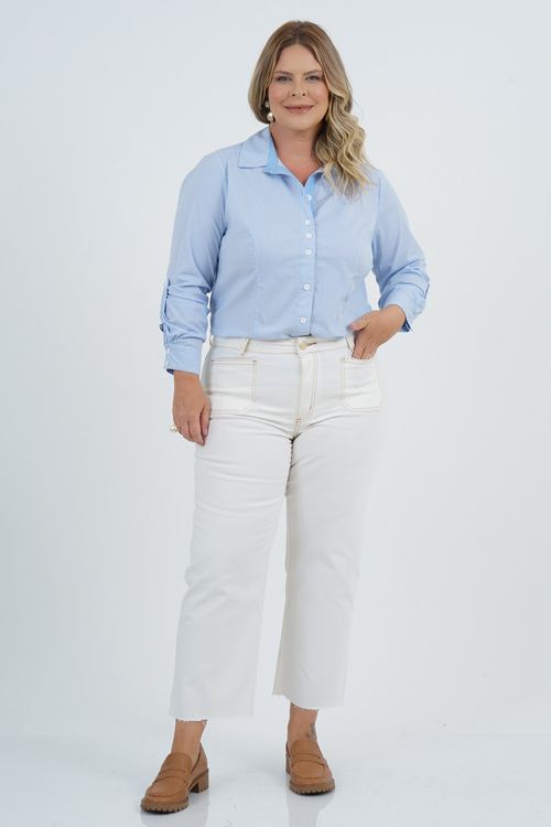 Camisa Plus Size Paz Manga Longa
