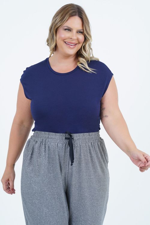 Blusa Plus Size Feminino Manga Curta Sandal