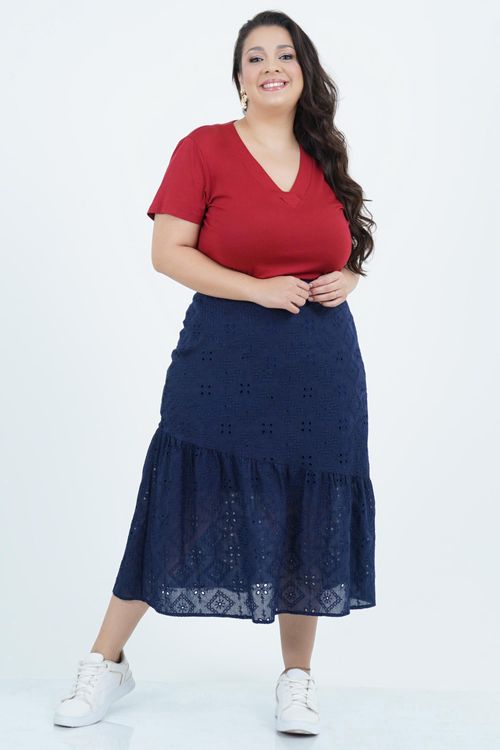 Blusa Plus Size Feminino Manga Curta Método