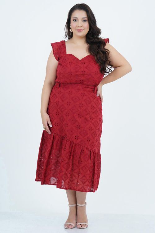Saia Plus Size Feminino Midi Laise Babado