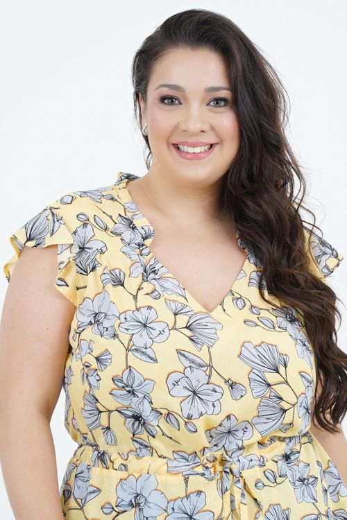 Blusa Plus Size Feminino Manga Curta Buque