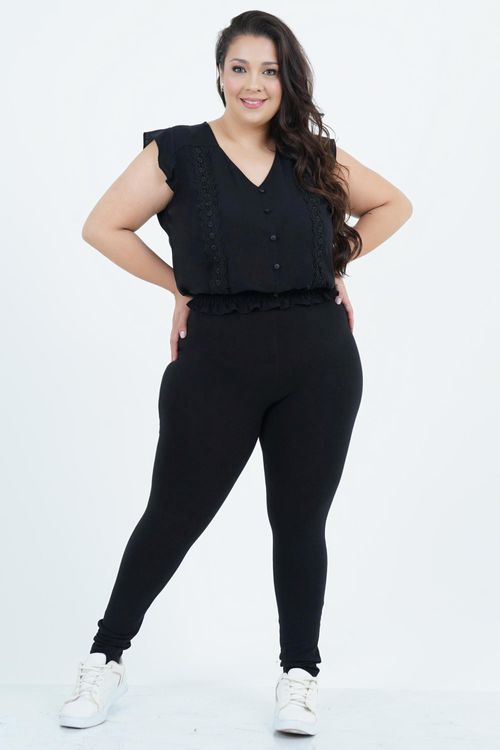 Blusa Plus Size Feminino Manga Curta Cintura