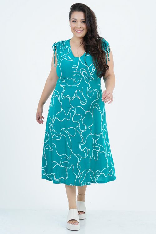 Vestido Plus Size Feminino Midi Singular