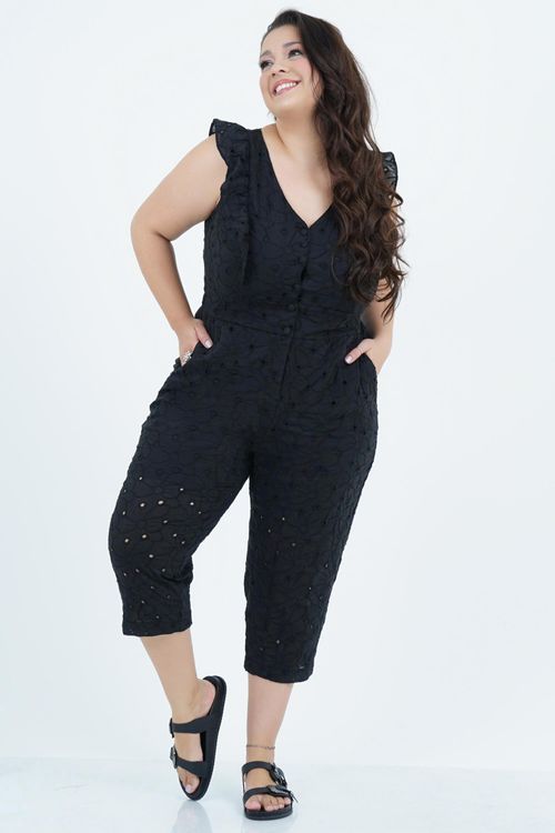 Macacão Plus Size Feminino Laise Champagne