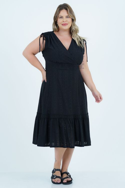 Vestido Plus Size Feminino Midi Laise Summer