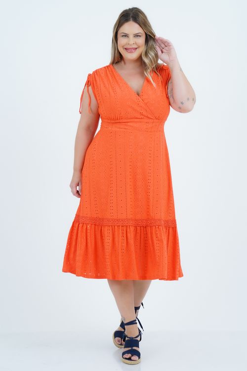 Vestido Plus Size Feminino Midi Laise Summer