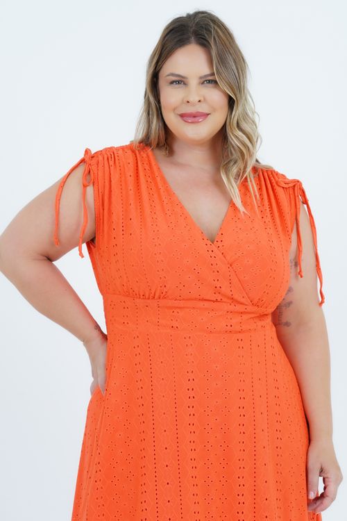 Vestido Plus Size Feminino Midi Laise Summer