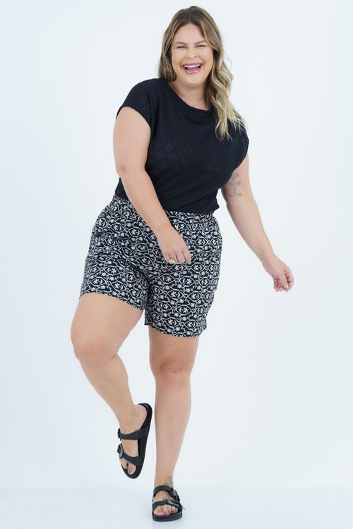 Blusa Plus Size Feminino Manga Curta Artesanal