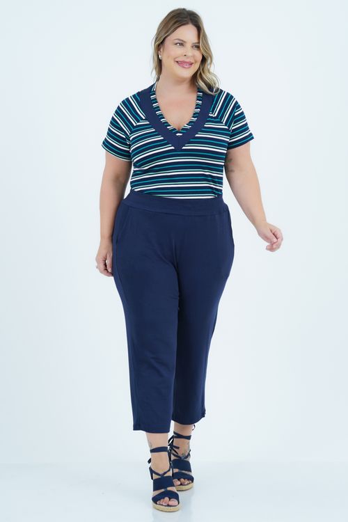 Blusa Plus Size Feminino Manga Curta Lorena