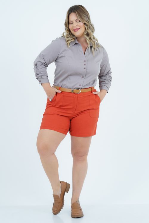 Camisa Plus Size Feminino Manga Longa Work