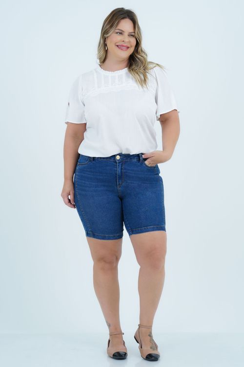Blusa Plus Size Feminino Manga Curta Kate