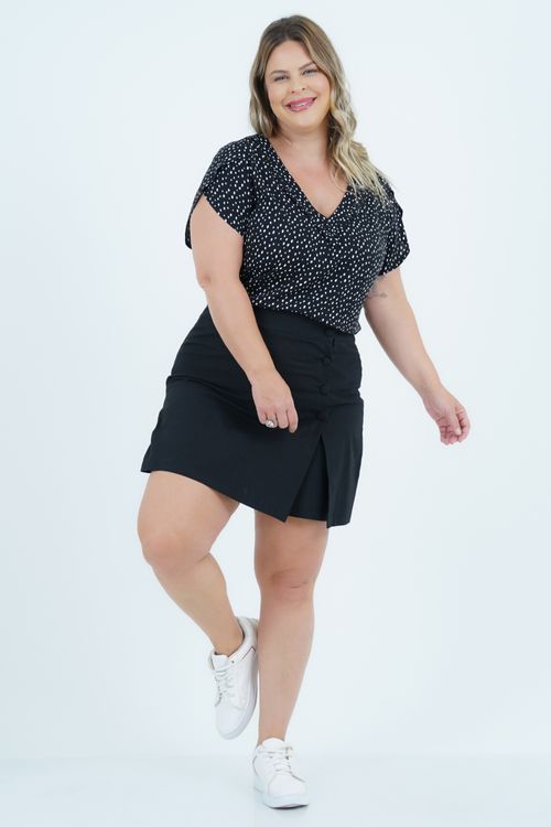 Blusa Plus Size Feminino Manga Curta Party