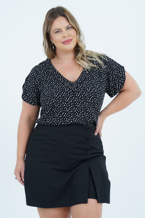 Blusa Plus Size Feminino Manga Curta Party