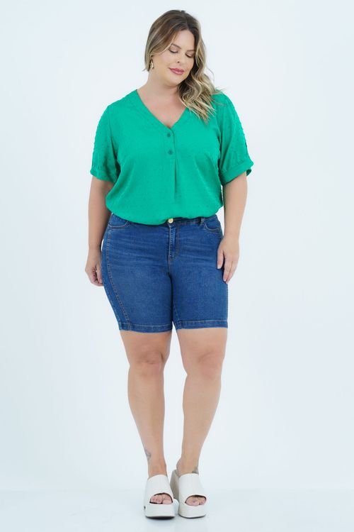 Blusa Plus Size Feminino Manga Curta Primavera