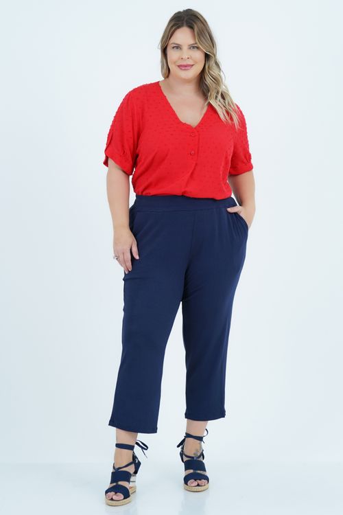 Blusa Plus Size Feminino Manga Curta Primavera