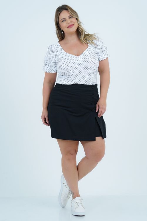 Blusa Plus Size Feminino Manga Curta Girly