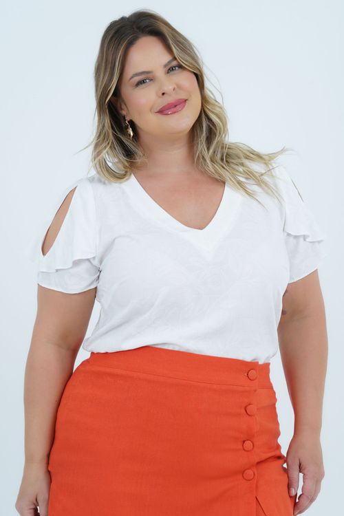 Blusa Plus Size Feminino Manga Curta Atualidade