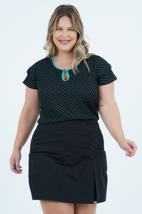 Blusa Plus Size Feminino Manga Curta Cores