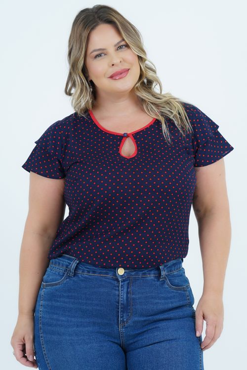 Blusa Plus Size Feminino Manga Curta Cores