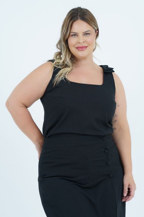 Regata Plus Size Feminino Linho Moderno