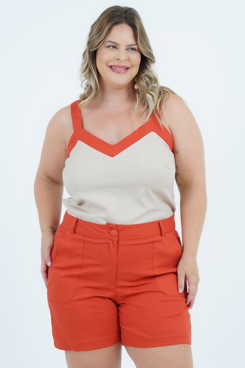 Regata Plus Size Feminino Linho Iluminar