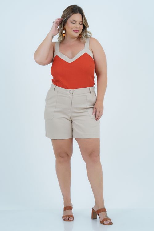Regata Plus Size Feminino Linho Iluminar