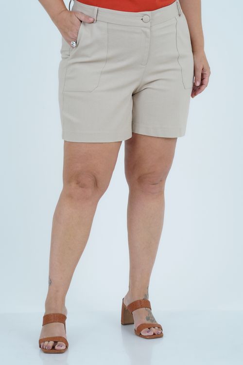 Shorts Plus Size Feminino Linho Iluminar