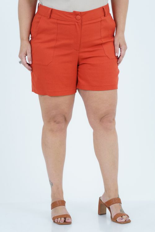 Shorts Plus Size Feminino Linho Iluminar